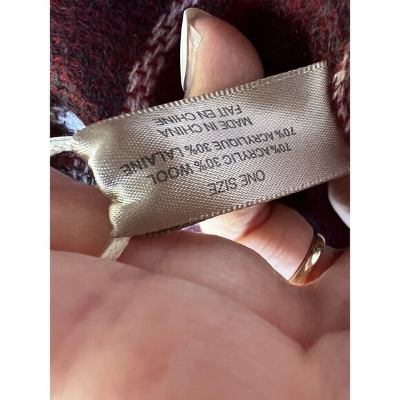 Stitch Fix LOOK Fall  Infinity Scarf Maroon Plaid Weave NEW With Tags Soft - Picture 6 of 7